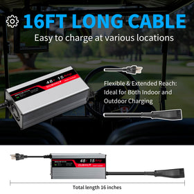 DUBIHU 16ft cable extended reach for garage and lot charging.