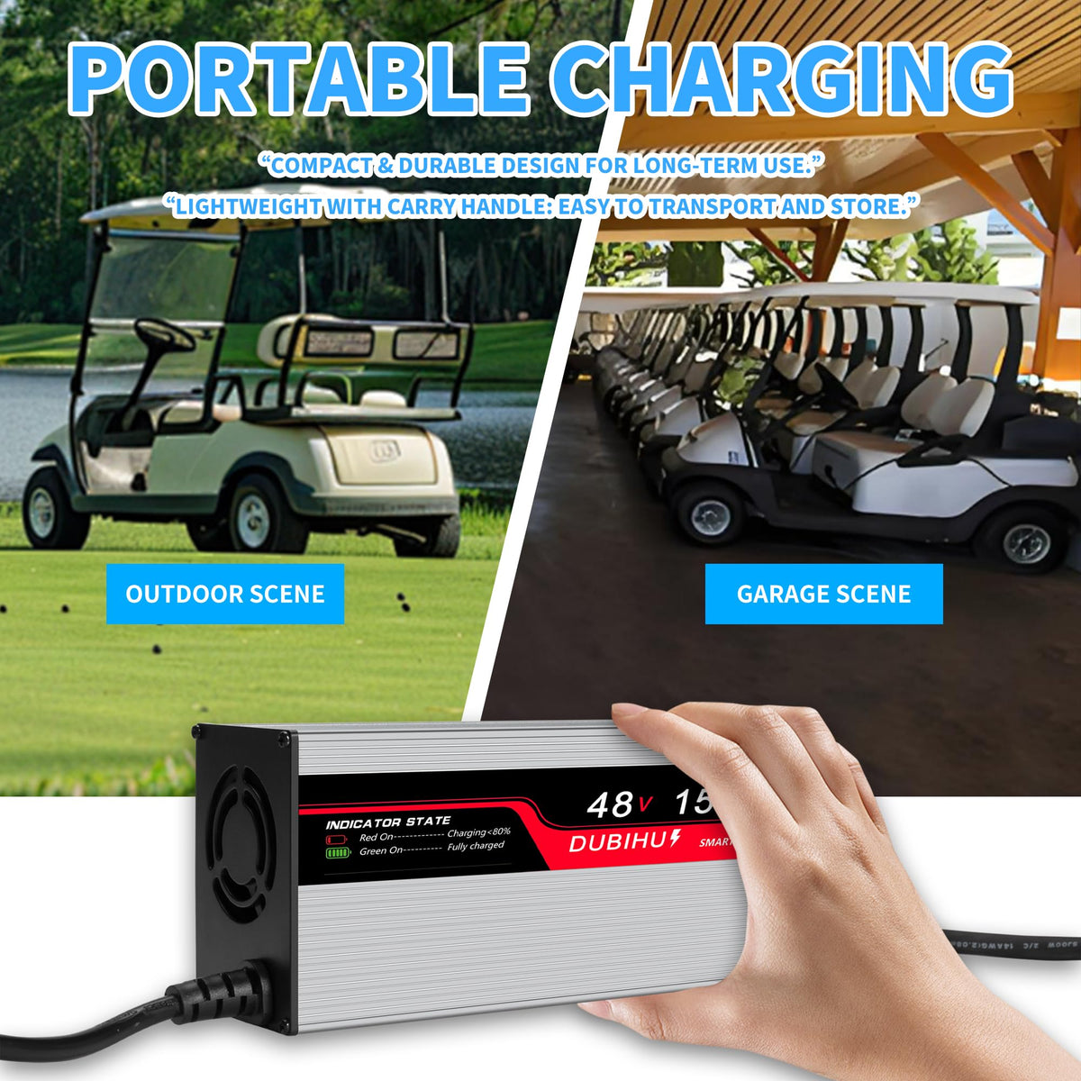 DUBIHU smart charging adapts current for safe operation.