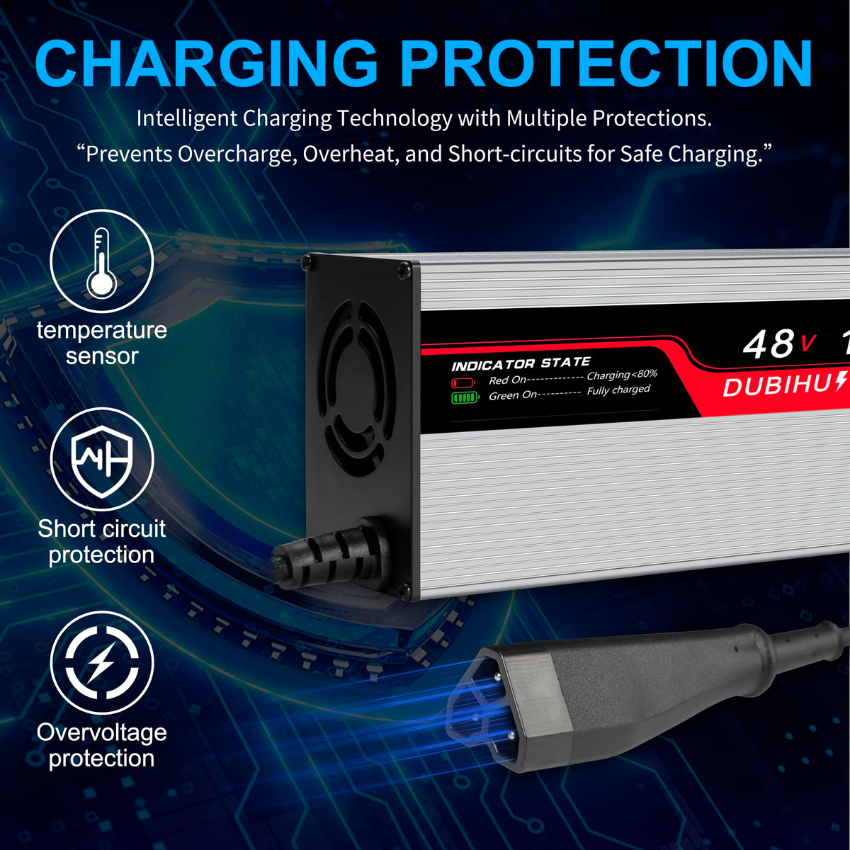 DUBIHU RXV plug design ensuring secure connections during charging.