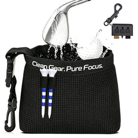 Duluvop golf cleaning bag with tees ready for quick on-course setup