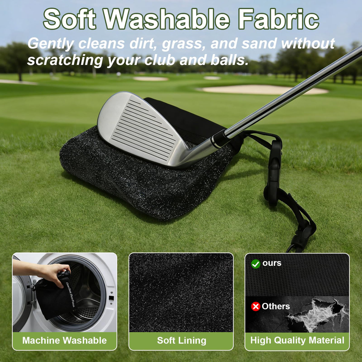 Duluvop cleaning brush beside bag highlights gentle groove cleaning action
