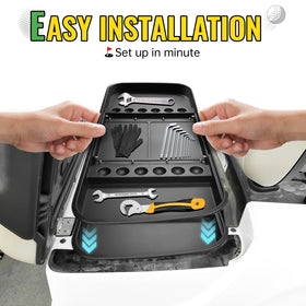 Durable ABS construction enhances longevity for golf cart storage on the course.