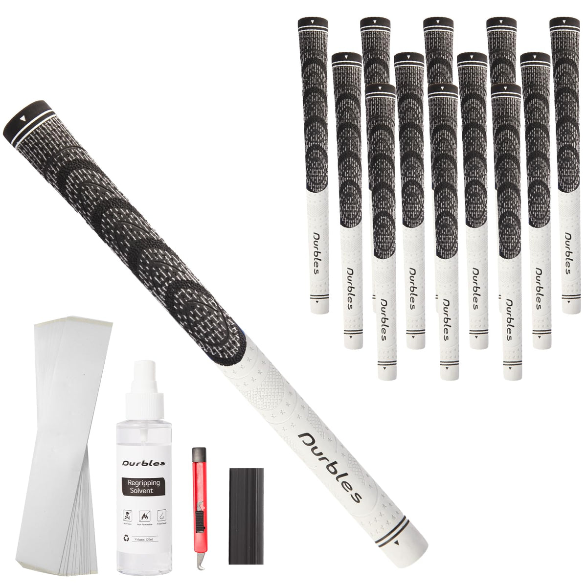 Durbles all weather corded rubber golf grips offer steady traction