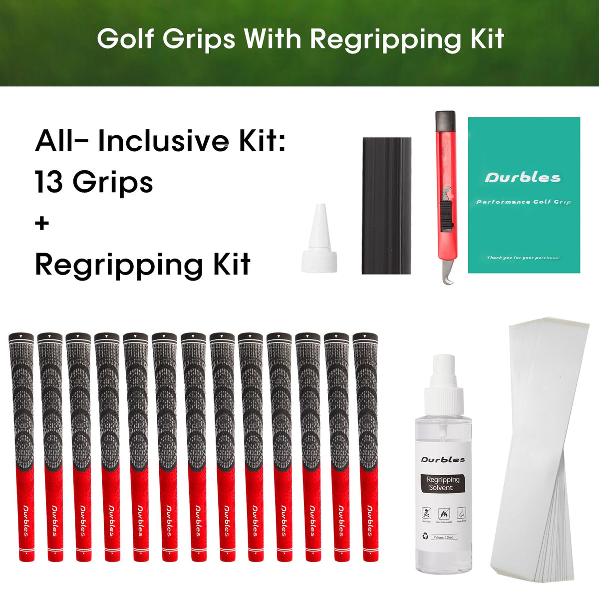 Durbles standard and midsize grips provide ergonomic fit for different hands.