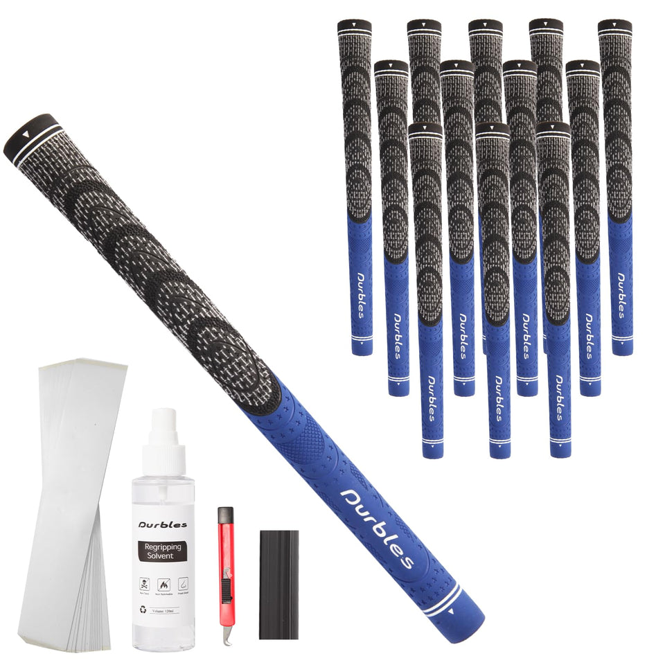 Durbles golf grips texture closeup on blue grip for enhanced feel and control