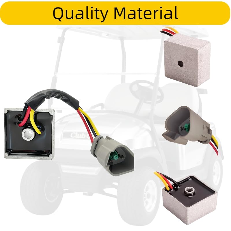 Durzerd Club Car 12V regulator side-connection view highlights simple wiring for quick replacement.