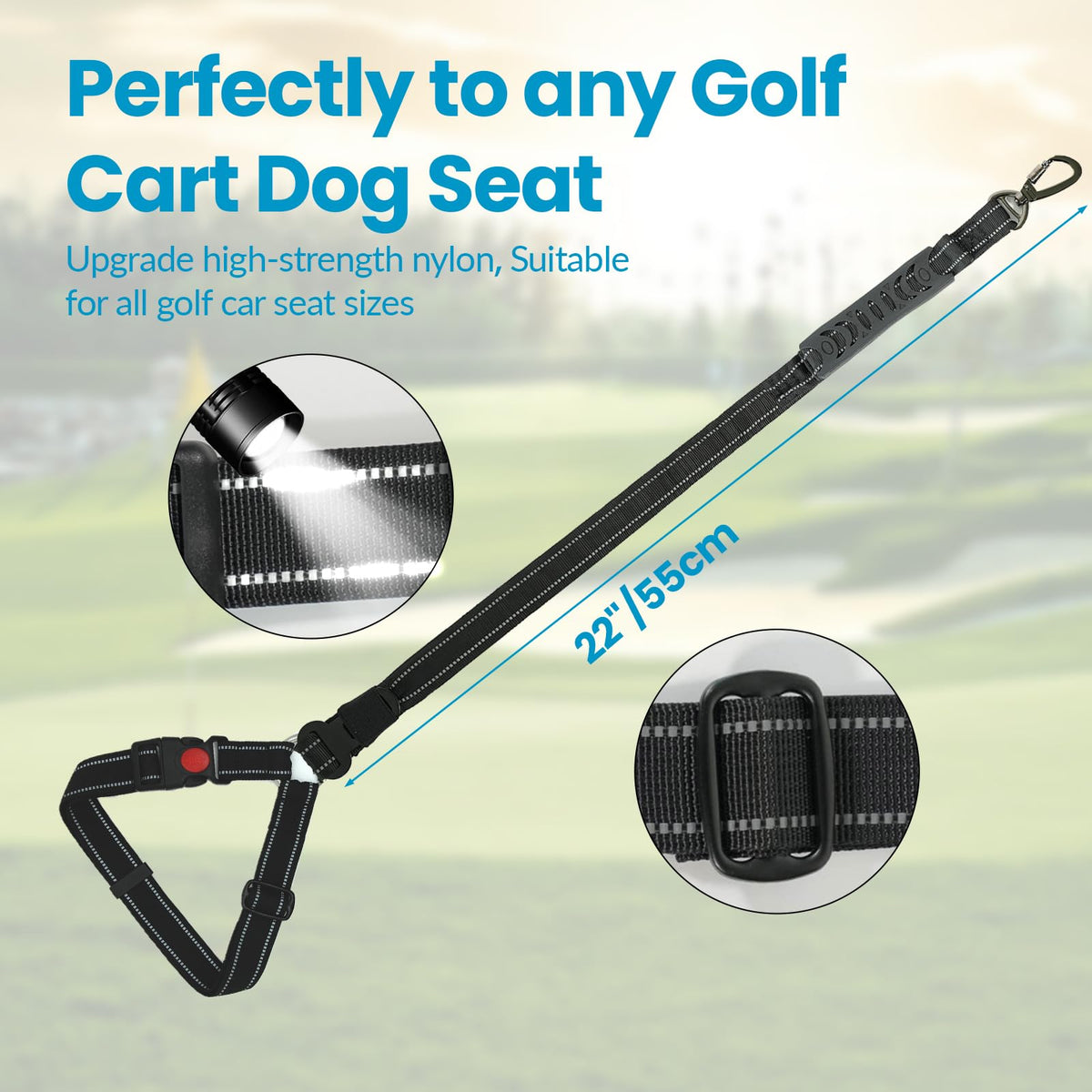 Sturdy zinc alloy swivel buckle for reliable attachment.