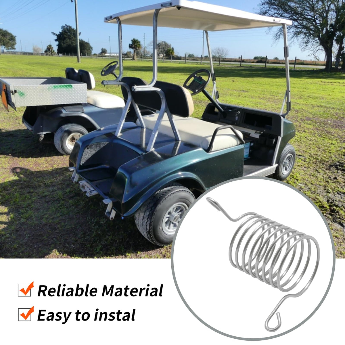 DUZFOREI 1976-1988 Club Car fitment image showing easy replacement for classic golf carts