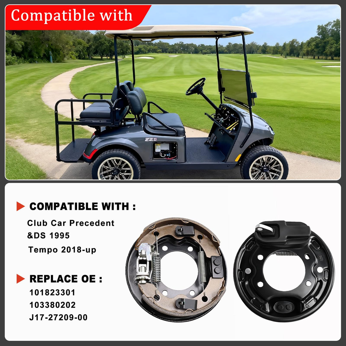 DWLDMLWC rear brake assembly right side for Club Car ensures balanced braking
