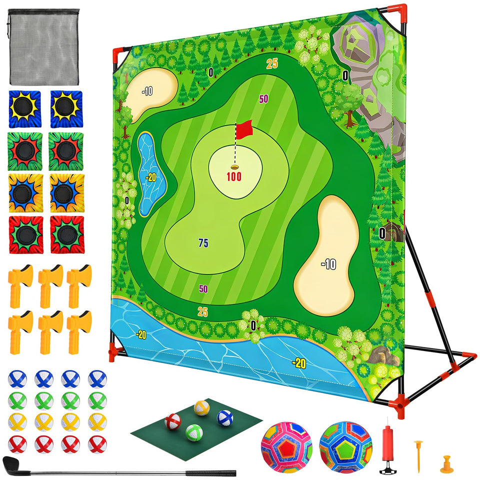 DyBaxa golf chipping mat 54x54 for spacious backyard practice and family fun