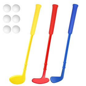Dyienocs plastic mini golf clubs set for toddlers with driver, ideal for indoor and outdoor play.