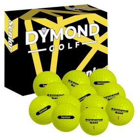 Dymond Golf Senior ball with large logo and thick alignment line aids alignment
