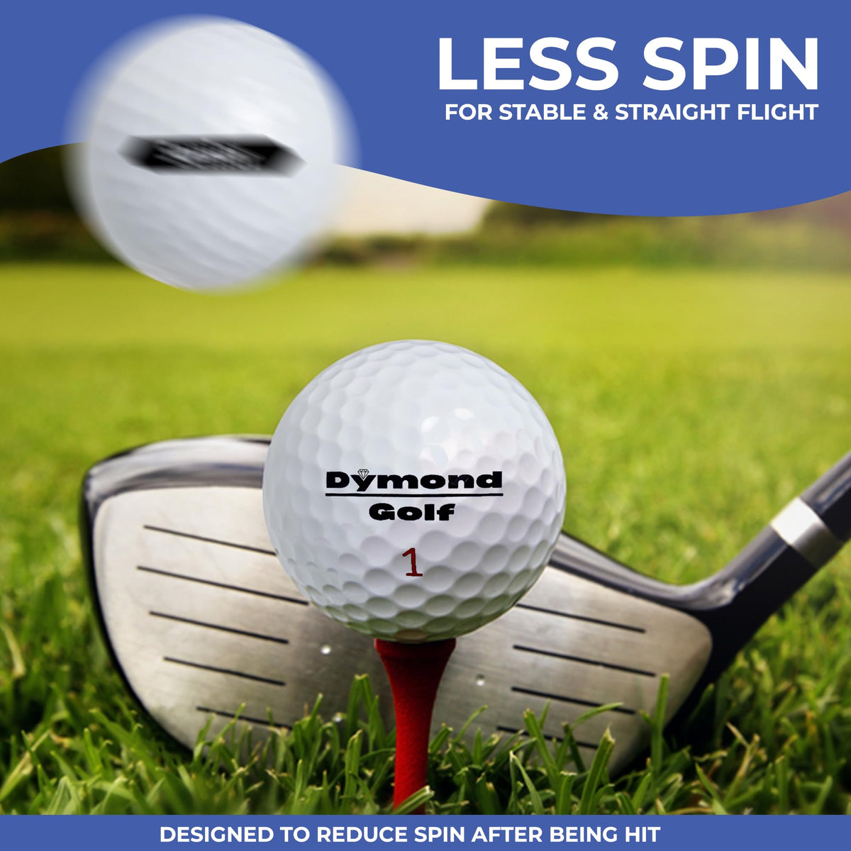 Dymond Golf Senior Balls 332-dimple flight pattern supports stable shots