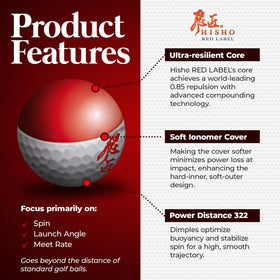 Dynagolf Super High Resilience Golf Ball with Softec-ionomer-cover for soft feel.