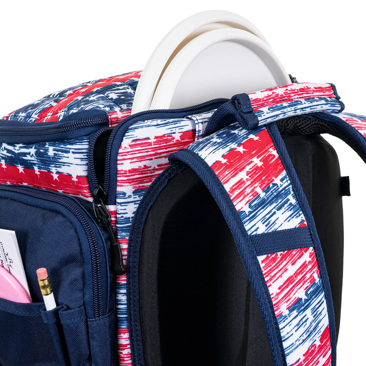 Dynamic Discs Combat Ranger backpack handy top pocket and putter pouch for quick access