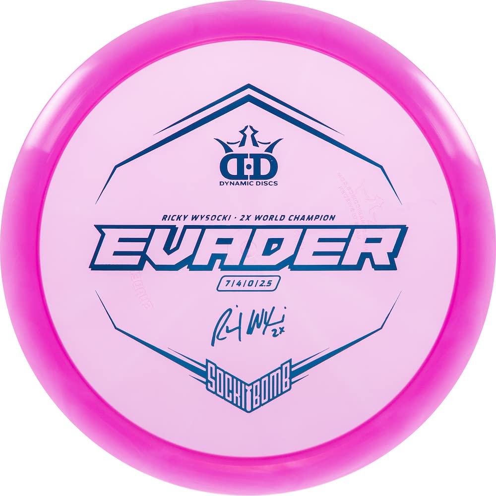 Dynamic Discs Evader Lucid closeup showing premium plastic and grip.