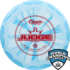 D·D Dynamic Discs Judge flight ratings show stable, straight putter flight.