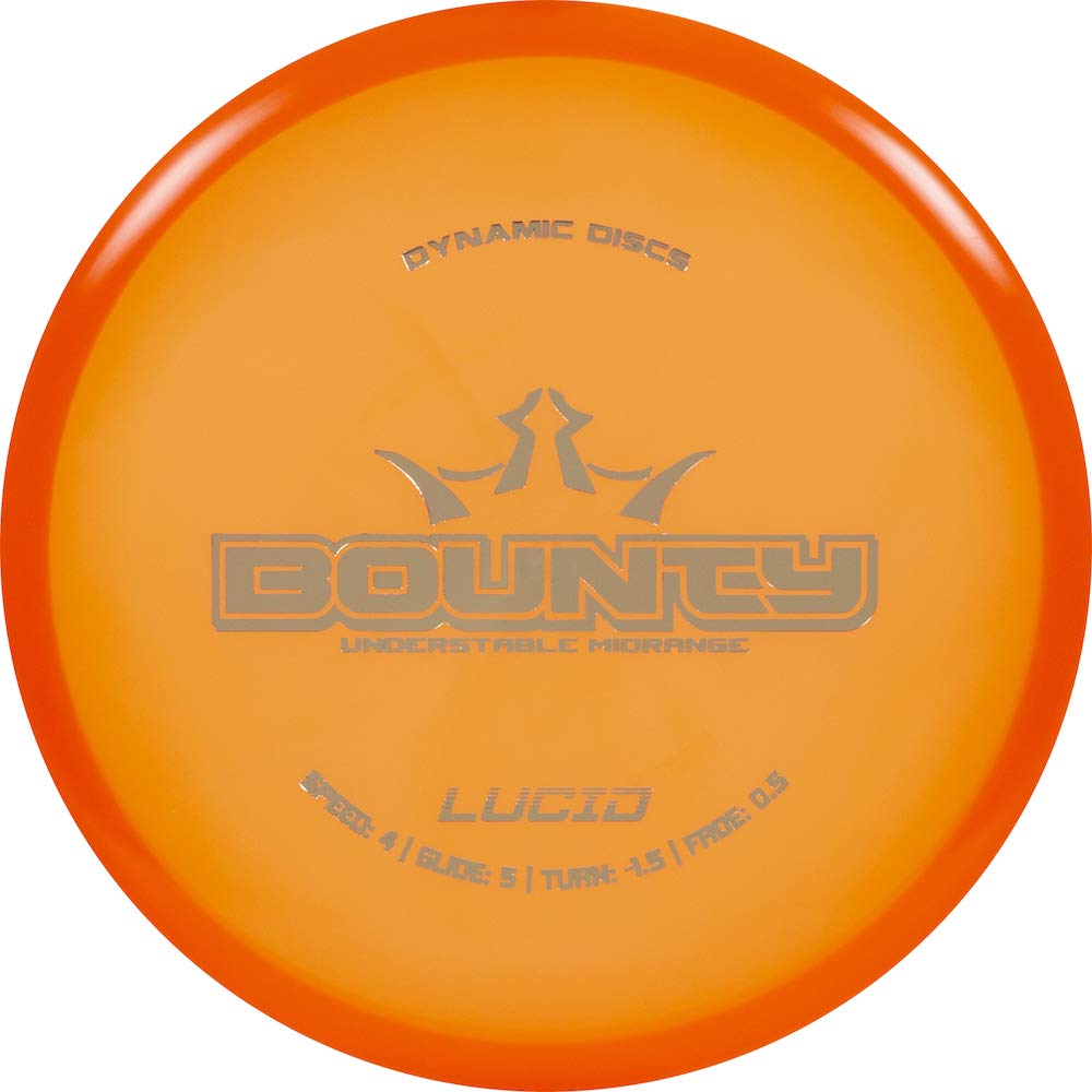 Dynamic Discs Lucid Bounty midrange throwing angle, predictable understable flight at short distances