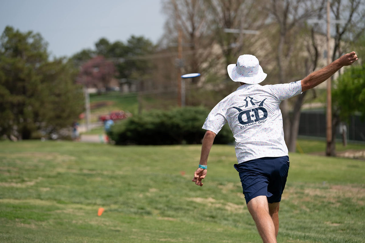 White Dynamic Discs EMAC Truth midrange shown for reliable control.