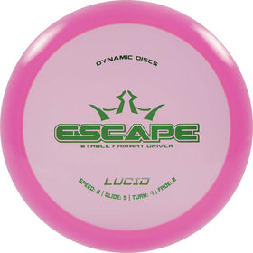 Dynamic Discs Lucid Escape pink front view showing balanced glide for control