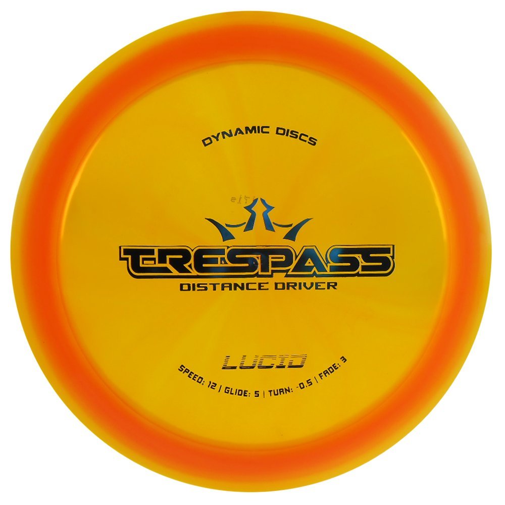 Dynamic Discs Lucid Trespass distance driver for long-range throws with reliable fade.