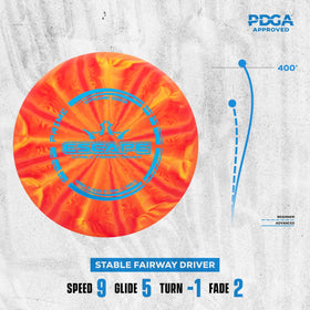 Dynamic Discs Prime Burst Maverick fairway for easy, straight throws.