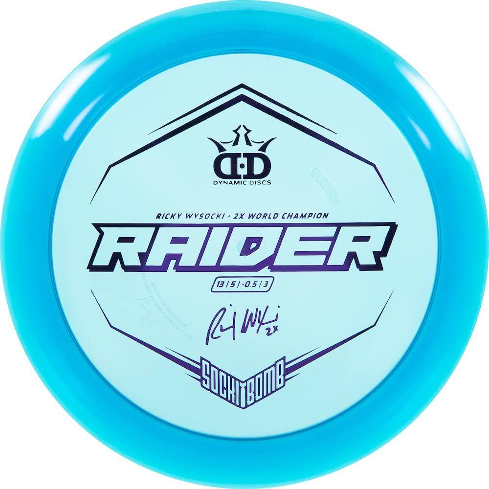 Dynamic Discs Raider Lucid Ice distance shot shows stable flight for longer drives.