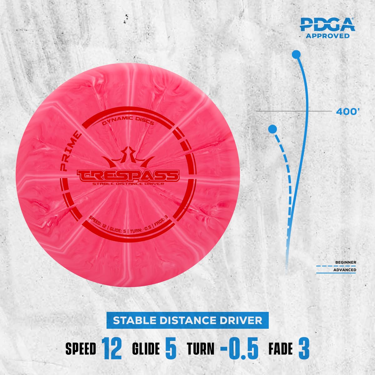 Dynamic Discs Trespass distance driver close-up for long throws