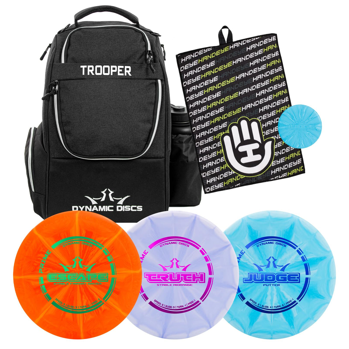 Dynamic Discs Trooper backpack main compartment holds 18+ discs for organized carry.