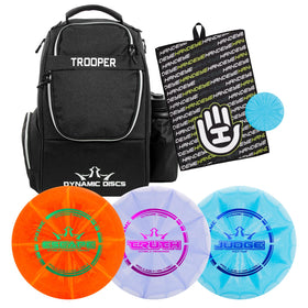 Dynamic Discs Trooper backpack main compartment holds 18+ discs for organized carry.