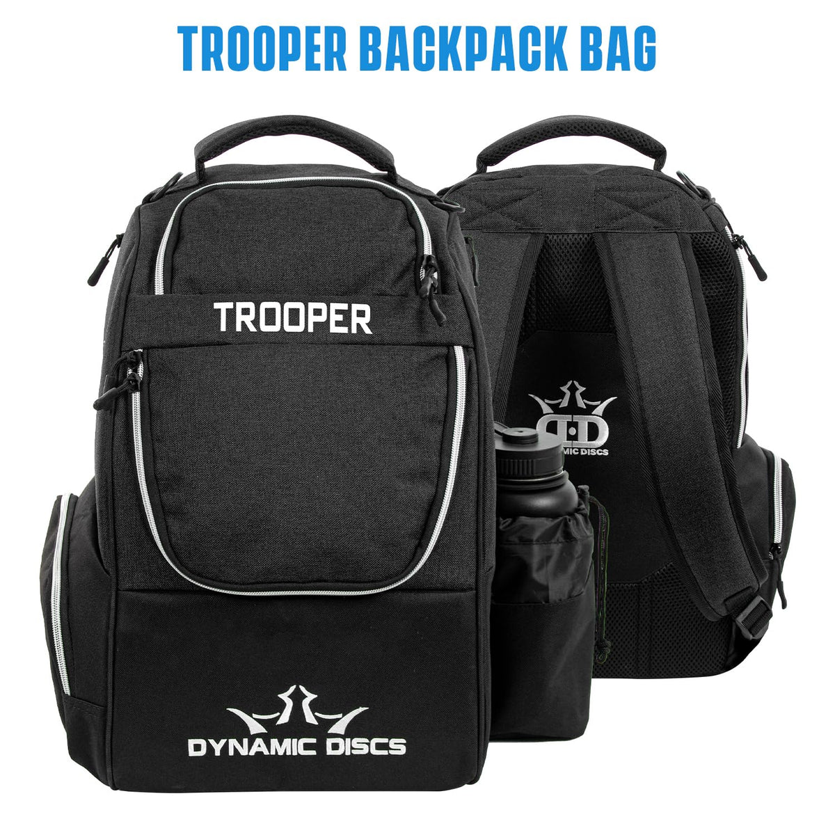 Dynamic Discs Trooper backpack padded shoulder straps for comfortable rounds.