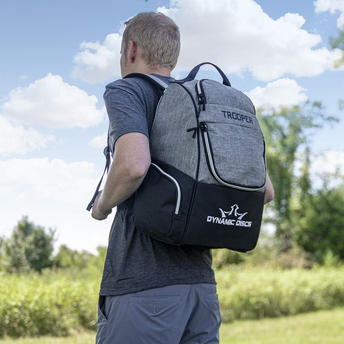 Dynamic Discs Trooper Backpack upper pocket keeps extra gear within reach
