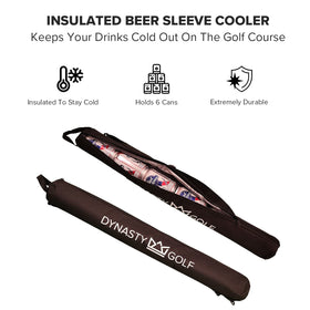 Dynasty Golf beverage sleeve with insulated interior preserves chill during play