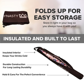 Dynasty Golf portable beer sleeve with shoulder carry for easy transport