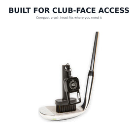 Dynasty Golf portable brush clip-on for quick cleanups between shots.