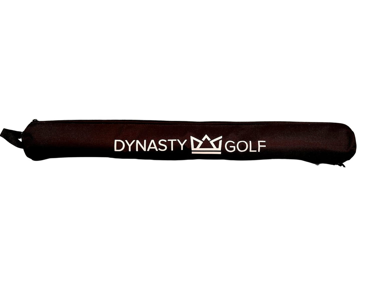 Dynasty Golf sleek sleeve fits neatly inside a golf bag side pocket
