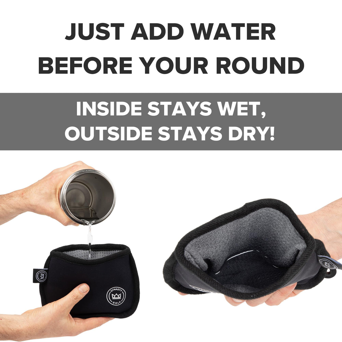Dynasty Golf waterproof middle layer protects your bag from moisture