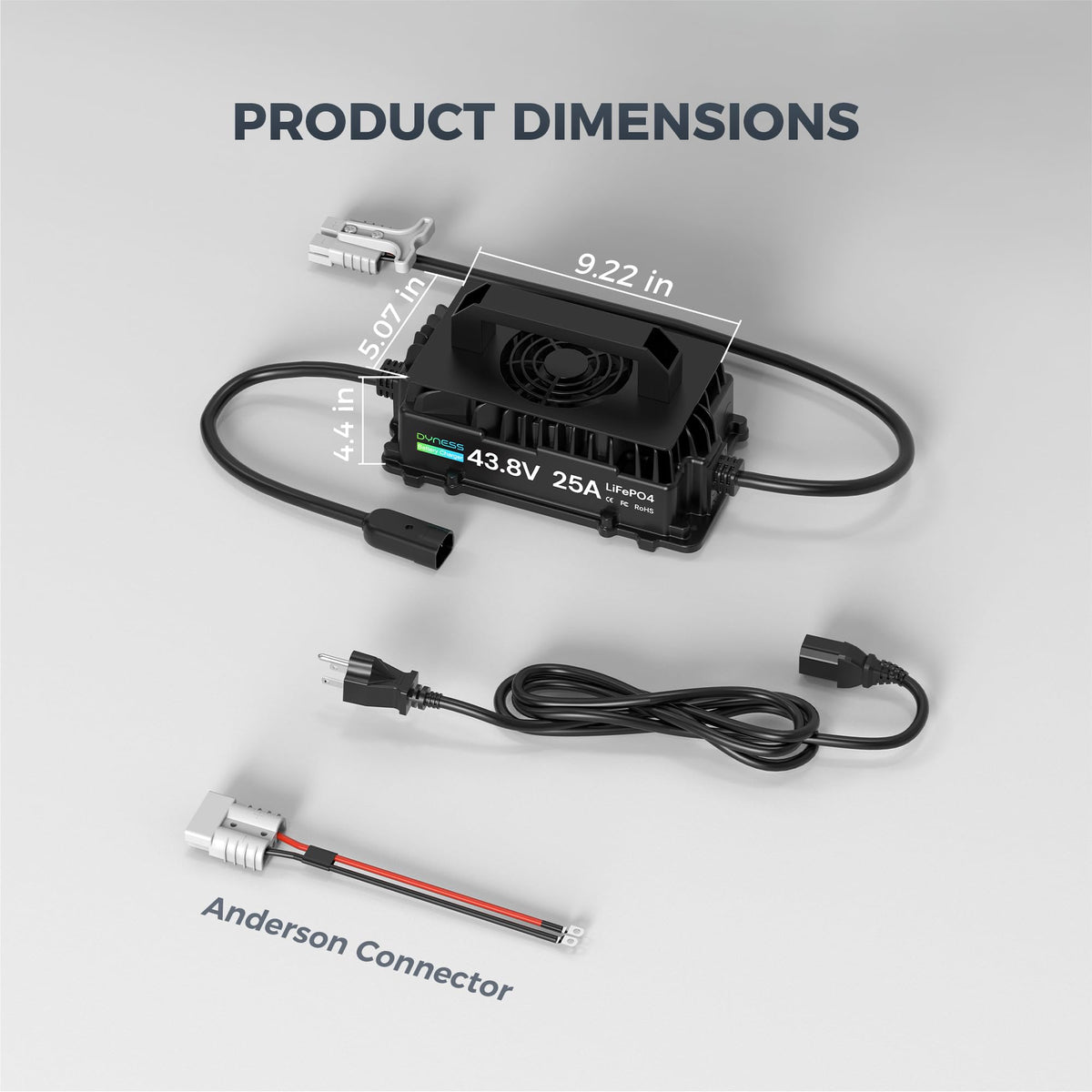 Dyness 36V charger rugged aluminum shell endures outdoor use