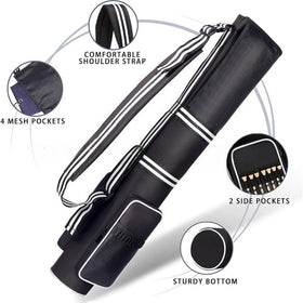 DZS Sunday Golf Bag with adjustable wide strap relieves shoulder pressure during practice.