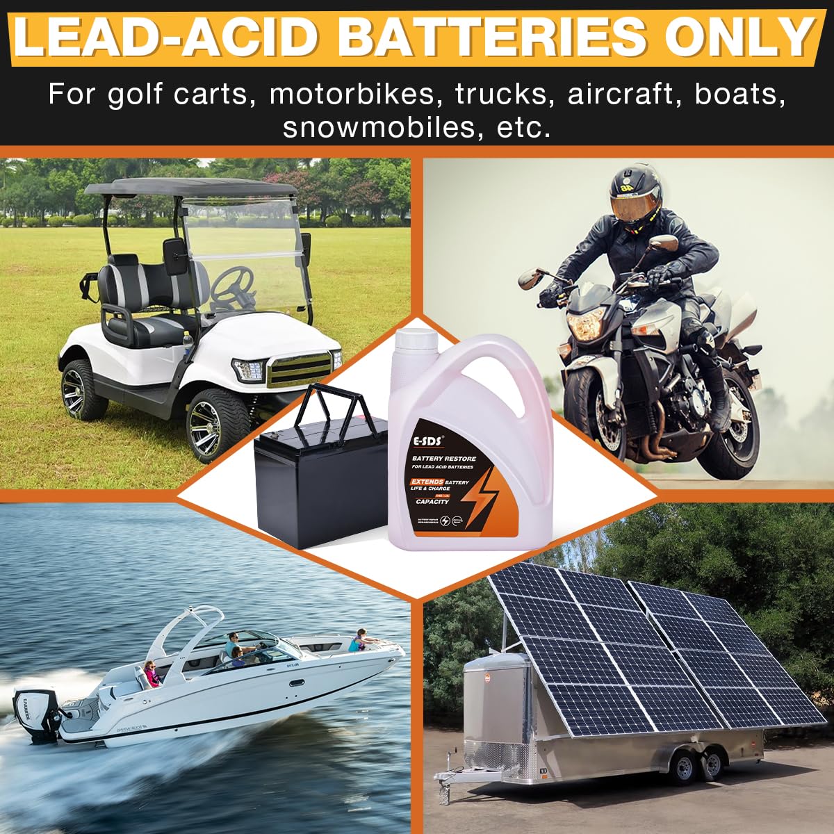 E-SDS Battery Restore used in golf cart battery area for on-site maintenance