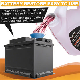 E-SDS Battery Restore focusing on battery terminals and cleaning action