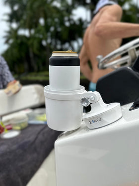 E-Sea Cup Adjustable White with ultra-strong suction on vehicle.