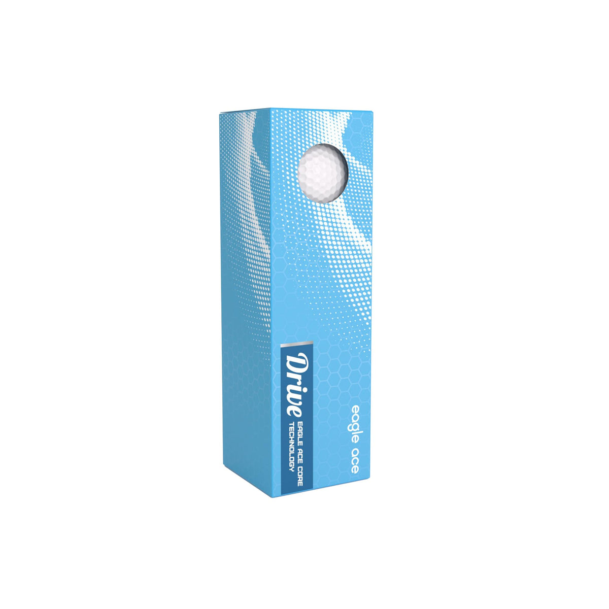 Eagle Ace Drive ball in flight shows aerodynamic design for longer distance.