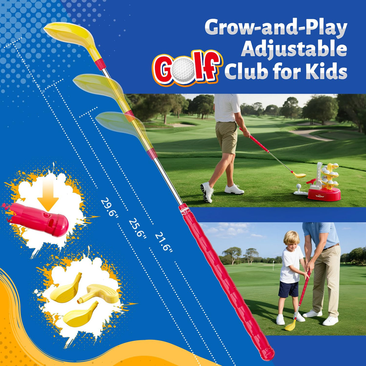 EagleStone adjustable clubs grow with your child.