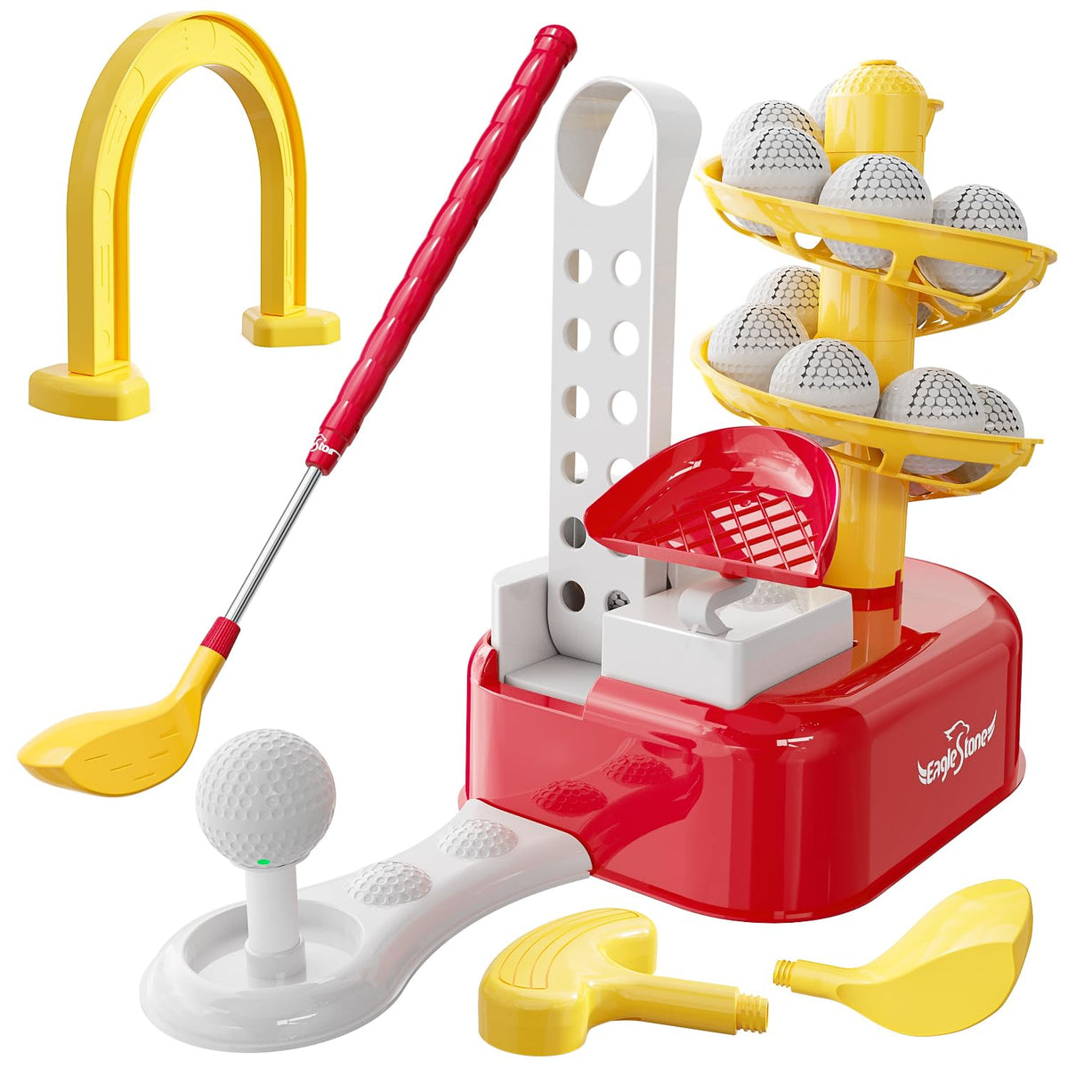 EagleStone Kids Golf Dispenser in action for quick practice.