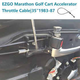 Earthtec EZGO Marathon throttle cable showing detailed fit and routing.