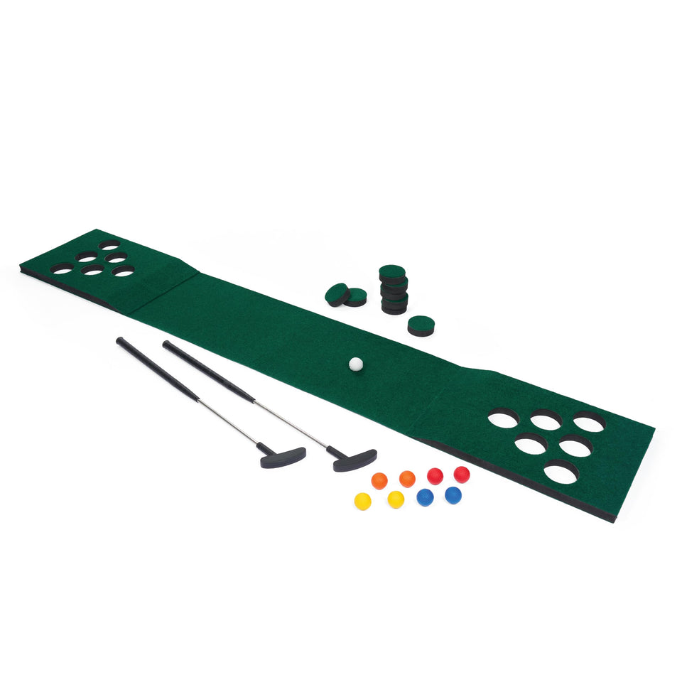 EastPoint 3-in-1 Par Pong Golf Putting Green for versatile play in garden and living room.