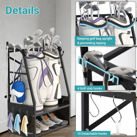 Eastrexon Golf Bag Organizer club hooks holding clubs neatly