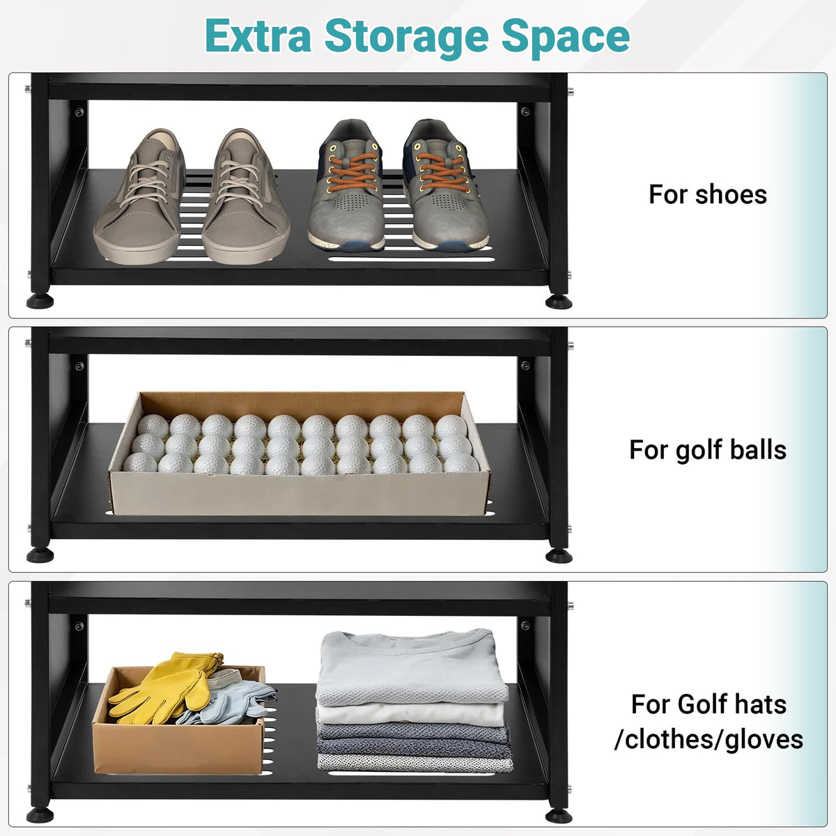Eastrexon Golf Bag Organizer sturdy steel frame and durable build