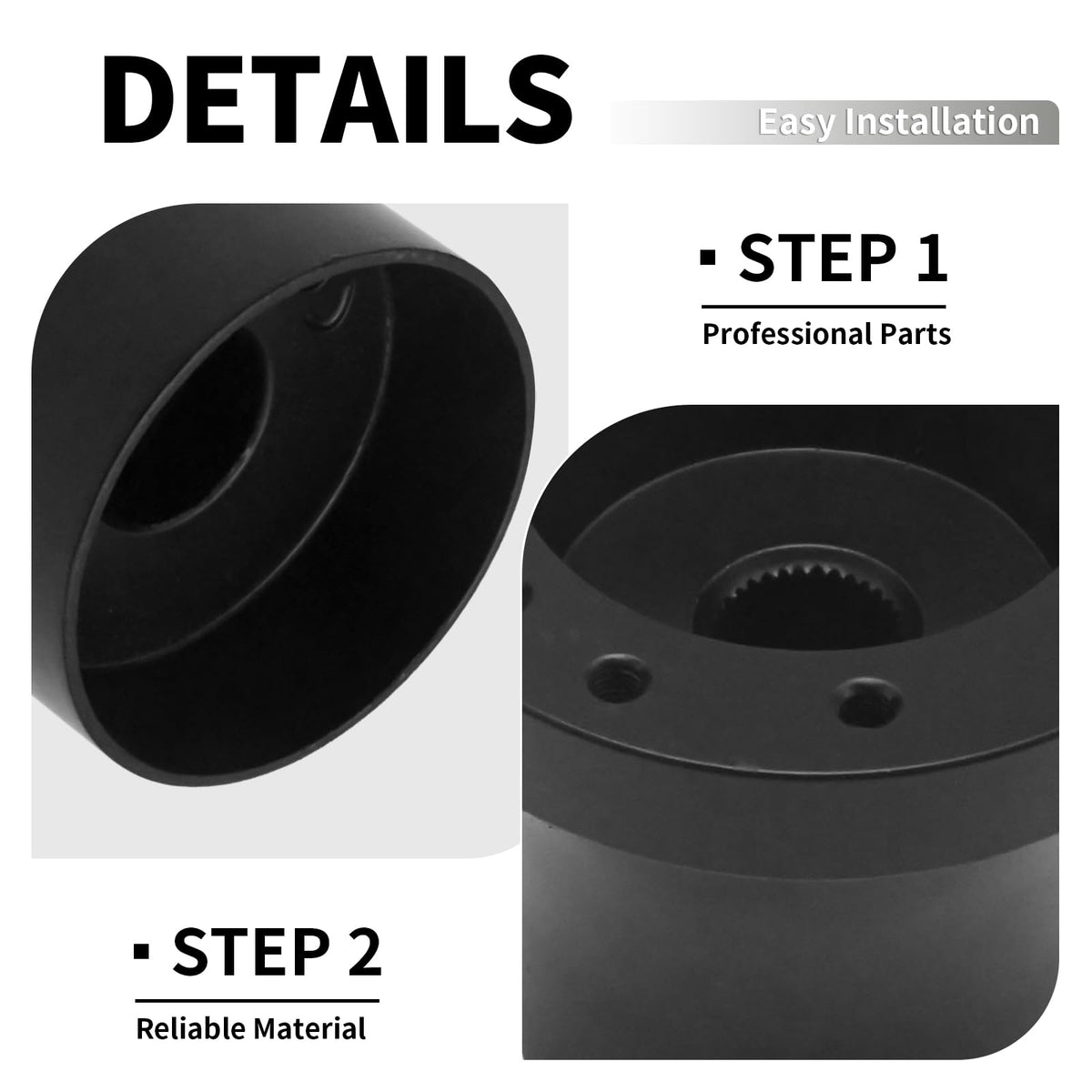 Fast install of EATAKWARD steering wheel adapter on golf cart column